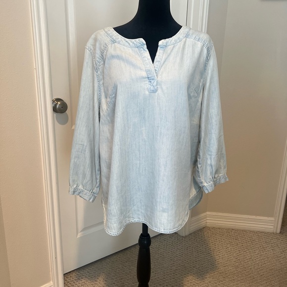 MERONA | Denim Tunic Top | Chambray Blue Cotton | Size XL - Picture 5 of 5